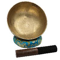 [old], Buddhist [real Antique] Hand Beaten [jambati] Singing Bowl, [select Accessories]