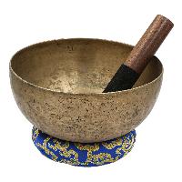 [old], Buddhist [real Antique] Hand Beaten [jambati] Singing Bowl, [select Accessories]