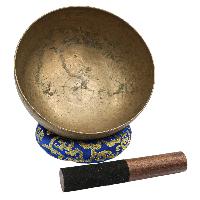 [old], Buddhist [real Antique] Hand Beaten [jambati] Singing Bowl, [select Accessories]
