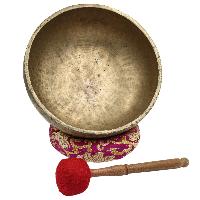 [old], Buddhist [real Antique] Hand Beaten [jambati] Singing Bowl, [select Accessories]