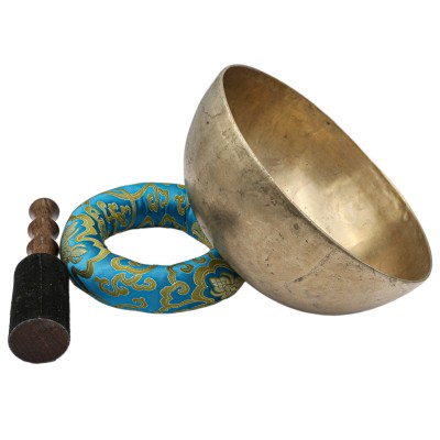 [old], Buddhist [real Antique] Hand Beaten [jambati] Singing Bowl, [select Accessories]
