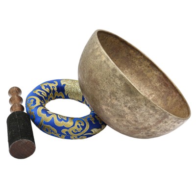 [old], Buddhist [real Antique] Hand Beaten [jambati] Singing Bowl, [select Accessories]