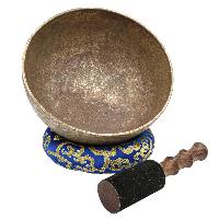 [old], Buddhist [real Antique] Hand Beaten [jambati] Singing Bowl, [select Accessories]