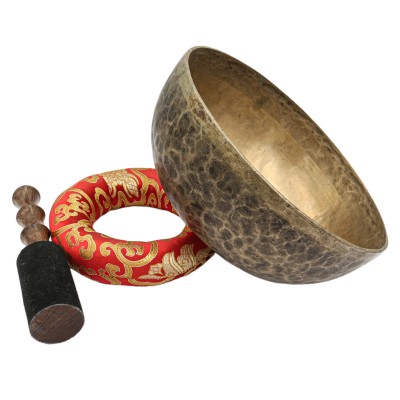 [old], Buddhist [real Antique] Hand Beaten [jambati] Singing Bowl, [select Accessories]