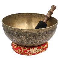 [old], Buddhist [real Antique] Hand Beaten [jambati] Singing Bowl, [select Accessories]