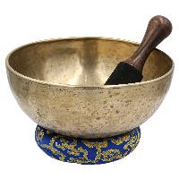 [old], Buddhist [real Antique] Hand Beaten [jambati] Singing Bowl, [select Accessories]