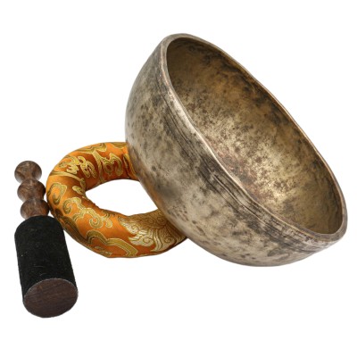 [old], Buddhist [real Antique] Hand Beaten [jambati] Singing Bowl, [select Accessories]