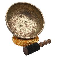 [old], Buddhist [real Antique] Hand Beaten [jambati] Singing Bowl, [select Accessories]