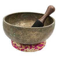 [old], Buddhist [real Antique] Hand Beaten [jambati] Singing Bowl, [select Accessories]