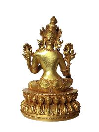 Tibetan Buddhist Statue Of Green Tara, [full Gold Plated]