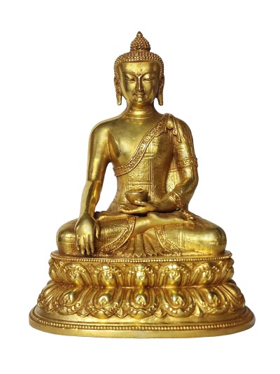 Tibetan Buddhist Statue Of Shakyamuni Buddha, [full Gold Plated]