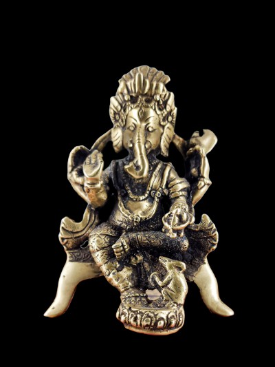 Buddhist Handmade Statue Of Ganesh, [bronze Finishing]