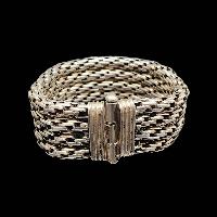 Metal Bracelet With Five [stone Setting], Coral