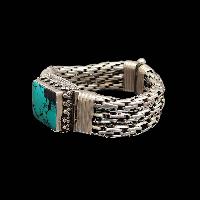 Metal Bracelet With [stone Setting], Turquoise