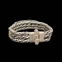 Metal Bracelet With Five [stone Setting], Coral