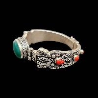 Metal Bracelet With [stone Setting], Turquoise