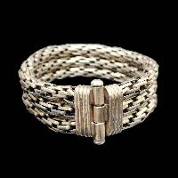 Metal Bracelet With Five [stone Setting], Coral