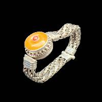 Metal Bracelet With [stone Setting], Amber And Colora