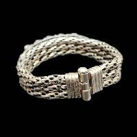 92.5 Sterling Silver Bracelet With Five [stone Setting], [coral]