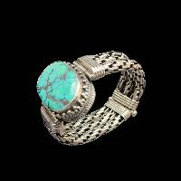92.5 Sterling Silver Bracelet With [stone Setting], [turquoise]
