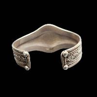 92.5 Sterling Silver Bracelet With [stone Setting], Tibetan Amber