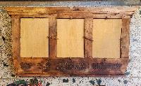 Traditional Newari Wooden Hand Carved Windows Design Photo Frame Or Window Decoration, [natural Wood], [three Window]