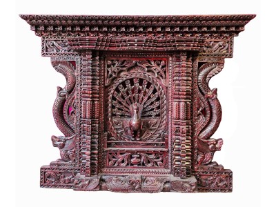Traditional Newari Traditional Newari Wooden Hand Carved Windows, [natural Wood], For Gifting And Home Decoration