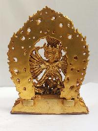 Tibetan Buddhist Handmade Statue Of Ekavira [vajrabhairava] Yamantaka, [full Gold Plated]