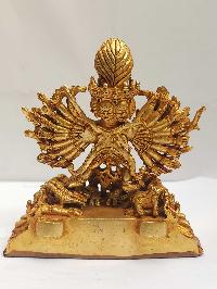 Tibetan Buddhist Handmade Statue Of Ekavira [vajrabhairava] Yamantaka, [full Gold Plated]