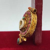 [sterlin Silver] Tibetan Ghau Box, [gold Plated], [stone Setting]