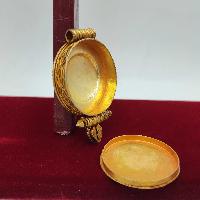 [sterlin Silver] Tibetan Ghau Box, [gold Plated], [stone Setting]