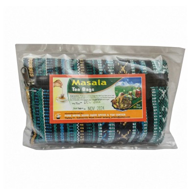 Best Quality Masala Tea Bags, [25 Tea Bags], Product Of Nepal, Hemp Mandala Bag
