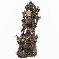 Buddhist Statue Of Maitreya Buddha, [sand Casting], [chocolate Oxidized]