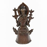 Buddhist Statue Of Maitreya Buddha, [sand Casting], [chocolate Oxidized]