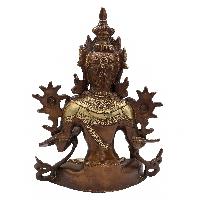 Buddhist Statue Of White Tara, [sand Casting], [chocolate Oxidized]