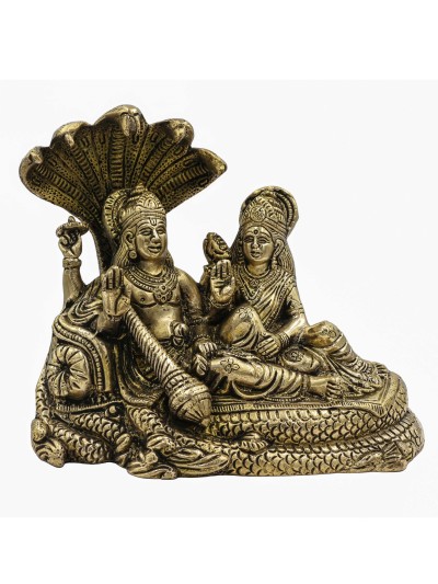 Nepali Statue Of Narayan And Laxmi, [sand Casting]