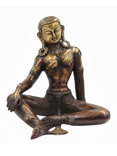 Nepali Statue Of Parvati, [sand Casting], [chocolate Oxidized]