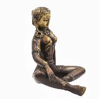 Nepali Statue Of Parvati, [sand Casting], [chocolate Oxidized]
