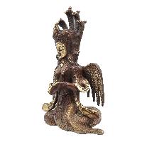 Buddhist Statue Of Naga Kanya, [sand Casting], [chocolate Oxidized]