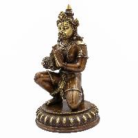 Nepali Statue Of Hanuman, [sand Casting], [chocolate Oxidized]