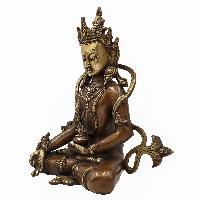 Buddhist Statue Of Medicine Buddha, [sand Casting], [chocolate Oxidized]
