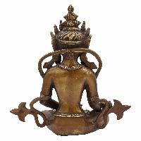 Buddhist Statue Of Medicine Buddha, [sand Casting], [chocolate Oxidized]