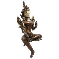 Buddhist Statue Of White Tara, [sand Casting], [chocolate Oxidized]
