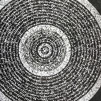 Buddhist Tibetan Thangka Of Mantra Mandala, [hand Painted]