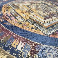Buddhist Tibetan Thangka Of Kalachakra Mandala, [hand Painted], [antique]