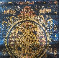Buddhist Tibetan Thangka Of Mandala, [hand Painted], [antique]