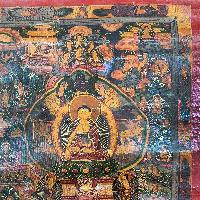 Buddhist Tibetan Thangka Of Buddha Life Story, [hand Painted], [antique]