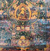 Buddhist Tibetan Thangka Of Buddha Life Story, [hand Painted], [antique]