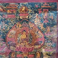 Buddhist Tibetan Thangka Of Buddha Life Story, [hand Painted], [antique]