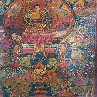 Buddhist Tibetan Thangka Of Buddha Life Story, [hand Painted], [antique]